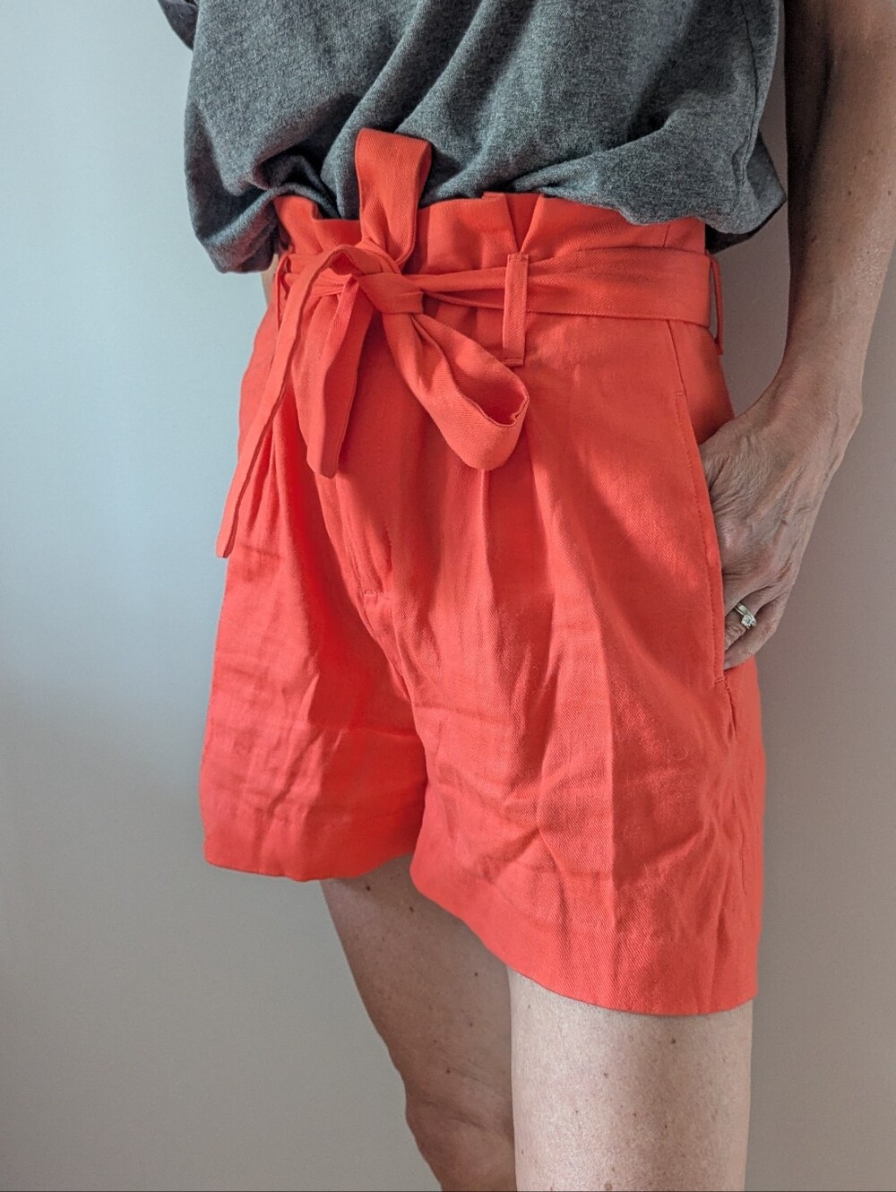 Banana Republic Coral Tie-Waist Shorts